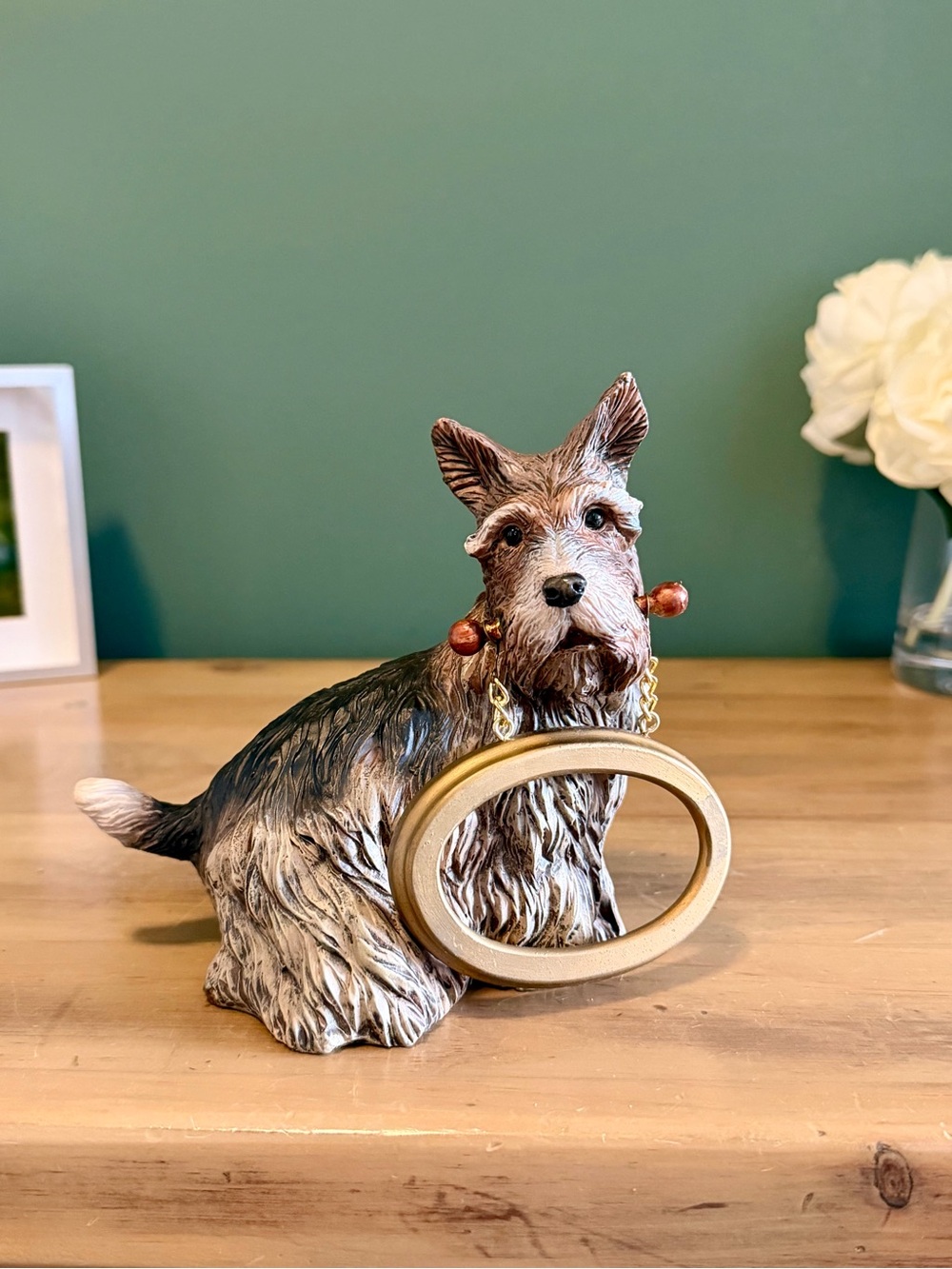 Scottie Dog Photo Frame Holder Figurine Scottish Terrier Picture Display